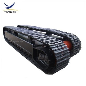 Rubber steel track undercarriage for drilling rig mobile crusher with rubber pads