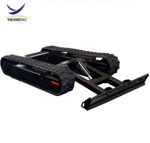 Custom chassis platform with dozer blade rubber track undercarriage for transport vehicle