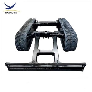 Custom chassis platform with dozer blade rubber track undercarriage for transport vehicle