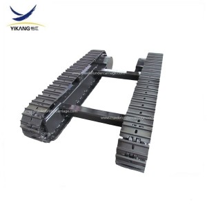 1- 20T simply rubber or steel track undercarriage with 2 crossbeam for functional small crawler machinery