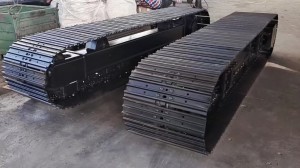 Enkelsidig underrede med stålspår för gruvmaskineri delar mobilt kross borrigg transportfordon