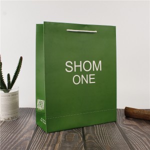ODM Supplier White Blue Green Red Colored Strong Kraft Paper Gift Shopping Bag for Store