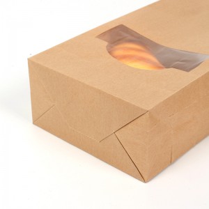One of Hottest for White/Brown Food Grade Cotton Kraft Paper Bread/Bakery Toast Flat Bottom Packaging Bag with Tin Tie