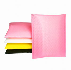 Wholesale Dealers of Custom Printed Pink Poly Shipping Bubble Mailers Padded Envelope Bags Cosmetics Packing Envelopes