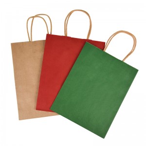 China Gold Supplier for Eco Custom Made Print Take out Coffee to Go Brown Flat Handle Take Away Fast Food Packaging Kraft Paper Bag Restaurant Carry Bag
