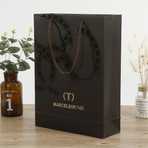 OEM/ODM Supplier Custom wholesale papercard paper shopping bag with handles for clothes gold foil