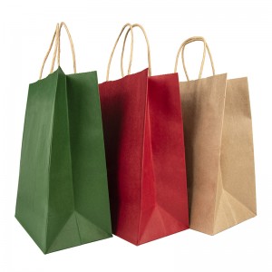Factory price wholesale kraft paper gift packaging bags with handle