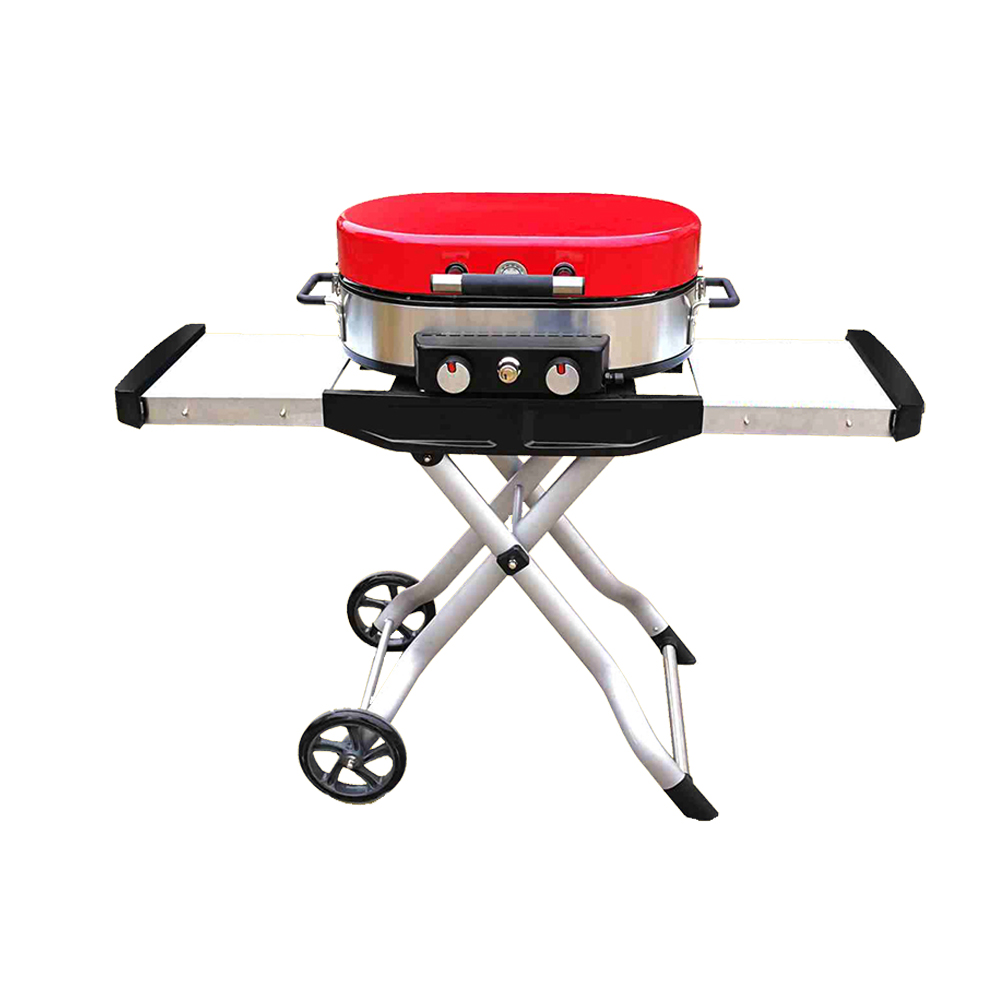 Outdoor  Portable and Foldable  Propane Two Burner Gas stainless BBQ Grill Featured Image