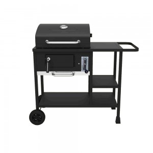 China Wholesale 60 Gallon Charcoal Grill Factory - C079 Outdoor Trolley Wheel Patio Backyard barbecue Cooking Charcoal BBQ Grill with Shelf – Craft