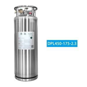 China DOT Standard 175L Vertical Welded Insulated Dewar Flask Cryogenic Cylinder for Lar Storage Cylinder with Wheel