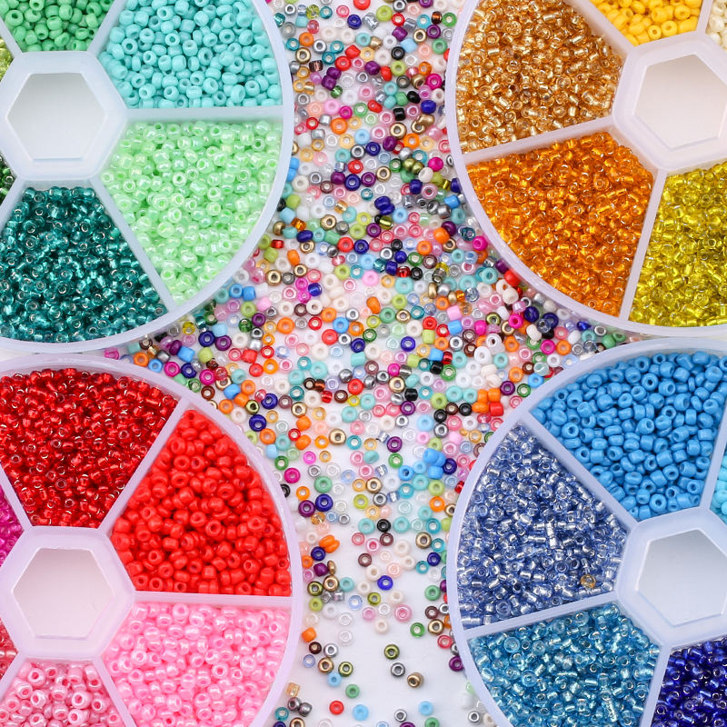 2mm Multicolor Glass Seed Beads Set Earrings Bracelet Necklace DIY Making