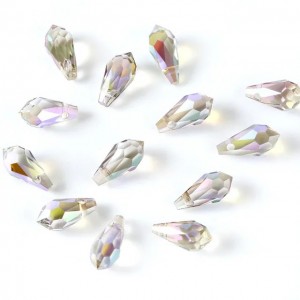 Electroplated AB color drop-shaped glass loose beads for jewelry diy
