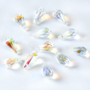 Electroplated AB color drop-shaped glass loose beads for jewelry diy