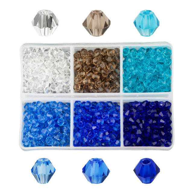 Emballage en boîte de perles de verre de qualité A adapté à la fabrication de bijoux