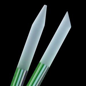 Double ended frosted nano glass file cylindrical crystal wand nail file for polishing nails