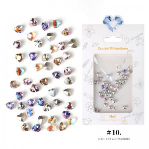 Diamantes de imitación en forma de corazón con parte inferior puntiaguda para decoración de uñas DIY