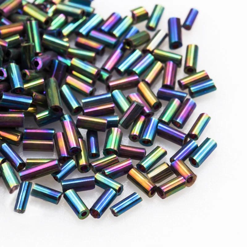 Multi Color Glass Spacer Beads 4.5mm 30g/batch Crystal Round Long Tube Beads for DIY Crafts
