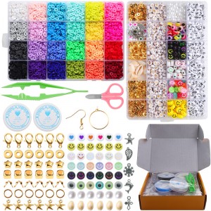 Bohemian style 24-color soft pottery jewelry making set uses PVC environmentally friendly material