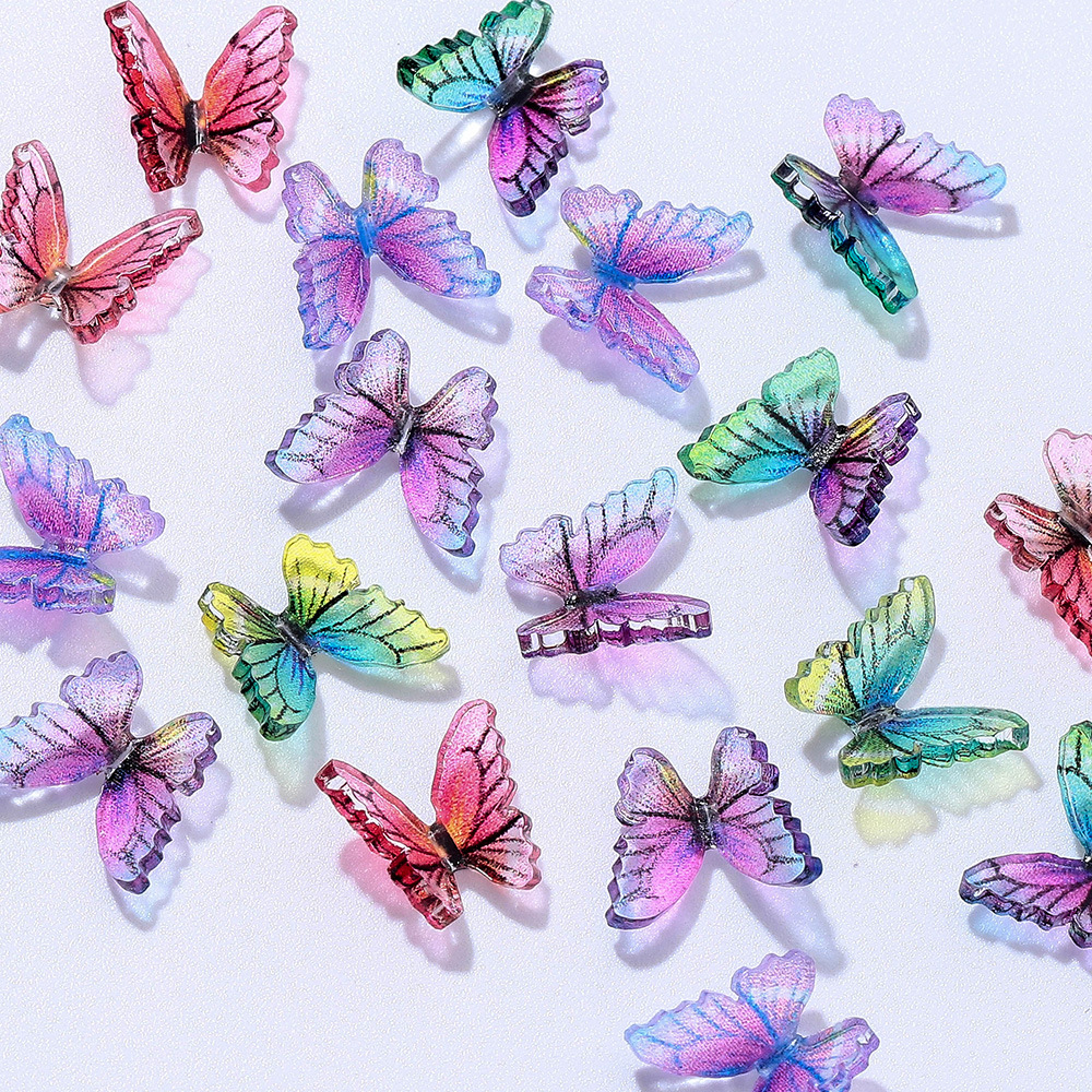 Line three-dimensional resin butterfly nail art accessories