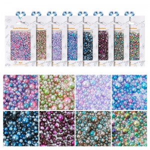 Set perla e thonjve me shkëlqim ABS 1,5-6 mm për dekorimin e thonjve.