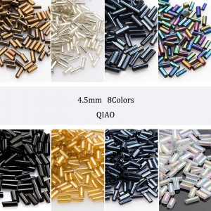 Multi Color Glass Spacer Beads 4.5mm 30g/batch Crystal Round Long Tube Beads for DIY Crafts
