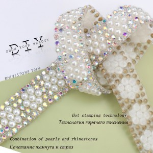 Hot melt glue base ABS high-gloss pearl rhinestone drill strips for DIY clothing accessories decorative diamonds