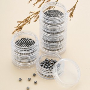 New 7-grid gold, silver, and black multi-size nail art steel ball combination for nail art decoration products with customizable packaging boxes