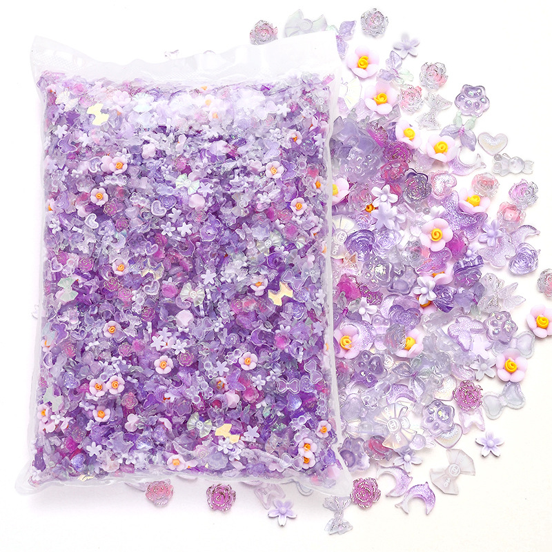 Mixed resin material package three-dimensional flower nail art accessories
