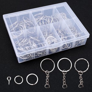 Komplet metalik me zinxhir çelësash Unazë të ndarë të rrumbullakët për dekorimin e çelësave të makinës Dhurata për burra për femra Prodhimi i zinxhirëve
