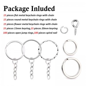 Metal Keychain Set Round Split Ring YeMota Key Decoration Varume Madzimai Chipo Keychain Kugadzira