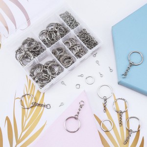 Metal Keychain Set Round Split Ring For Car Key Decoration Men Ladies Gift Keychain Making