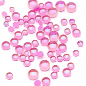Perle mezze tonde di vetru di diamanti in cristalli trasparenti