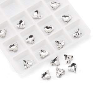 White love heart drop diamond glass crystal for nail decoration