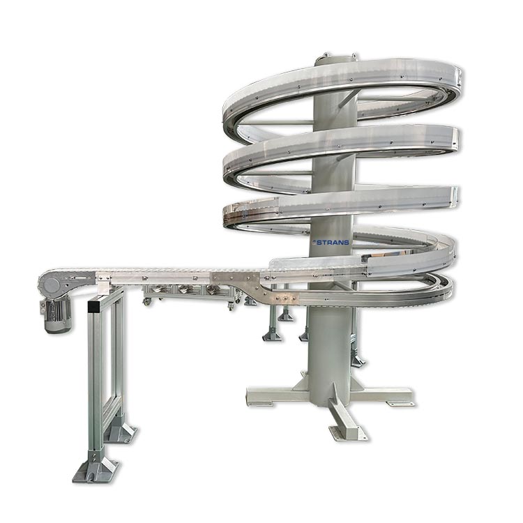 Plastic flexible chain spiral conveyor