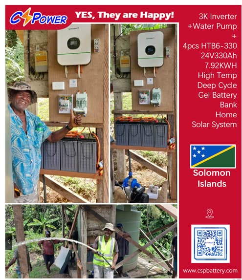 CSpower Battery Projects in Solomon Islands : 6v 330ah deep cycle gel battery for water pump