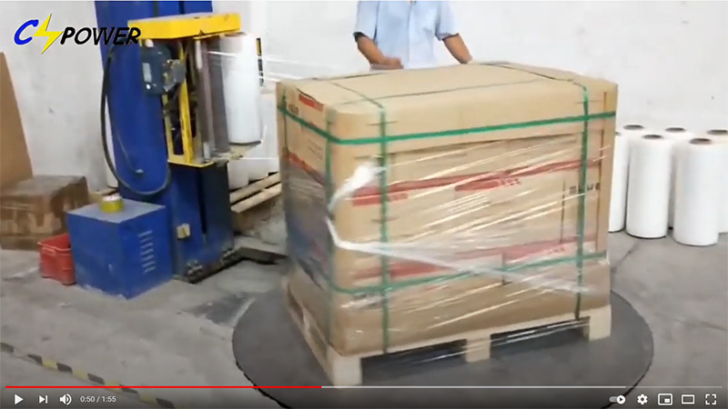 Video: CSPower Battery with automatic packing machine for battery cartons/pallets