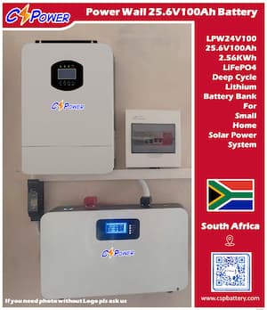 Dienvidāfrikas projekts ar 25,6 V 100 Ah litija baterijām no CSPower