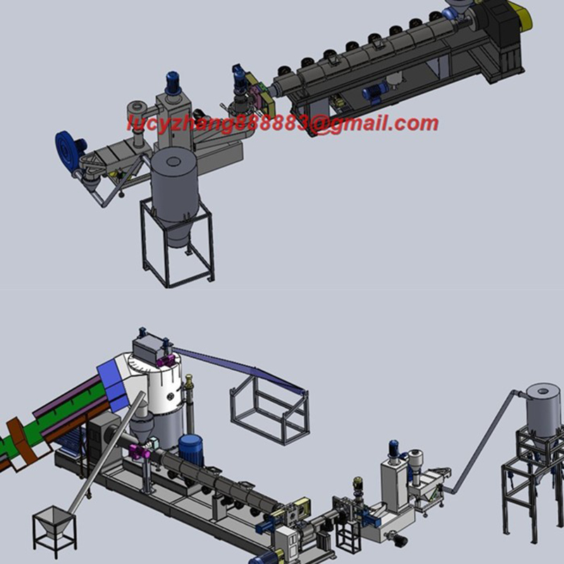 High quality high output hot plastic pellet/pipe/cubeextruder machine plastic recycling equipment