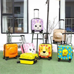 Ngokwesiqhelo ILogo Cartoon Travel Trolley Luggage Bag Trolley School Bags Kids