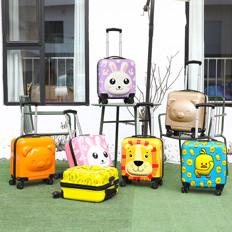 Custom Logo Cartoon Travel Trolley Luggage Bag Trolley School Bags Kids 01