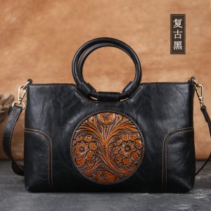 Custom Stylish Handbag Kantong kulit asli