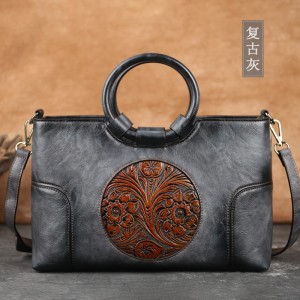 Custom Stylish Handbag Kantong kulit asli