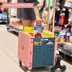 Supermarket Portable Folding Shopping Cart Trolley