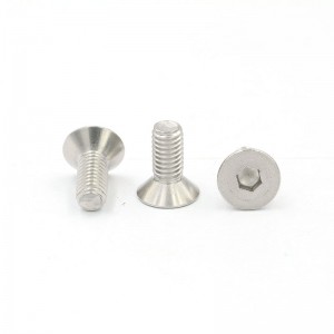 China precision stainless steel flat head hex socket screw