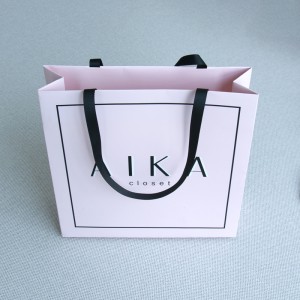 Custom LOGO printing portable tote bag gift packing bag with ribbon handle