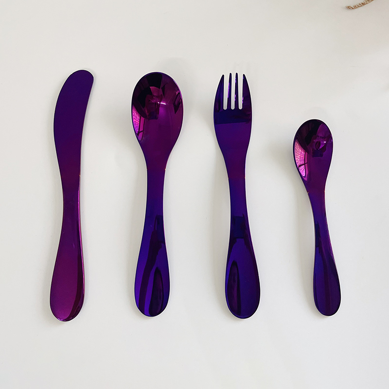 4-piece Wholesale kid’s certificated stainless steel cutlery set food grade