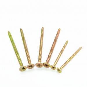 Factory For Plastic Drywall Screw Anchor - Steel Yellow Zinc Plated Phillips Flat Head Chipboard Screw – Chuanyi