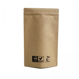 Customized Stand Up Kraft Paper Pouch With Window