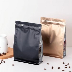 Customized Flat Bottom Pouch For Coffee Beans