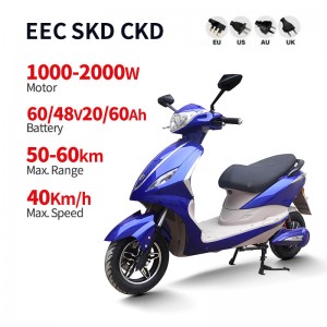 دراجة نارية كهربائية بدواسة 1000 وات-2000 وات 60V20Ah/48V60Ah 40 كم/ساعة (شهادة EEC) (الموديل: JY)